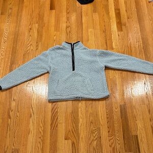 Derek Heart Light Gray Sherpa-Lined Pullover